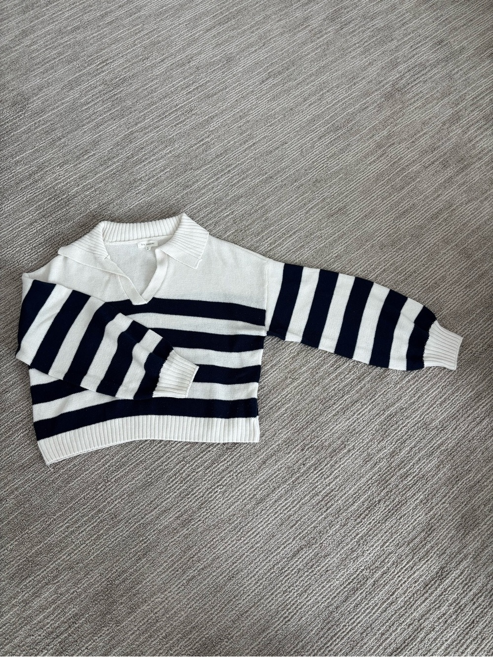 Blu Pepper Cream Knit Crew Sweater